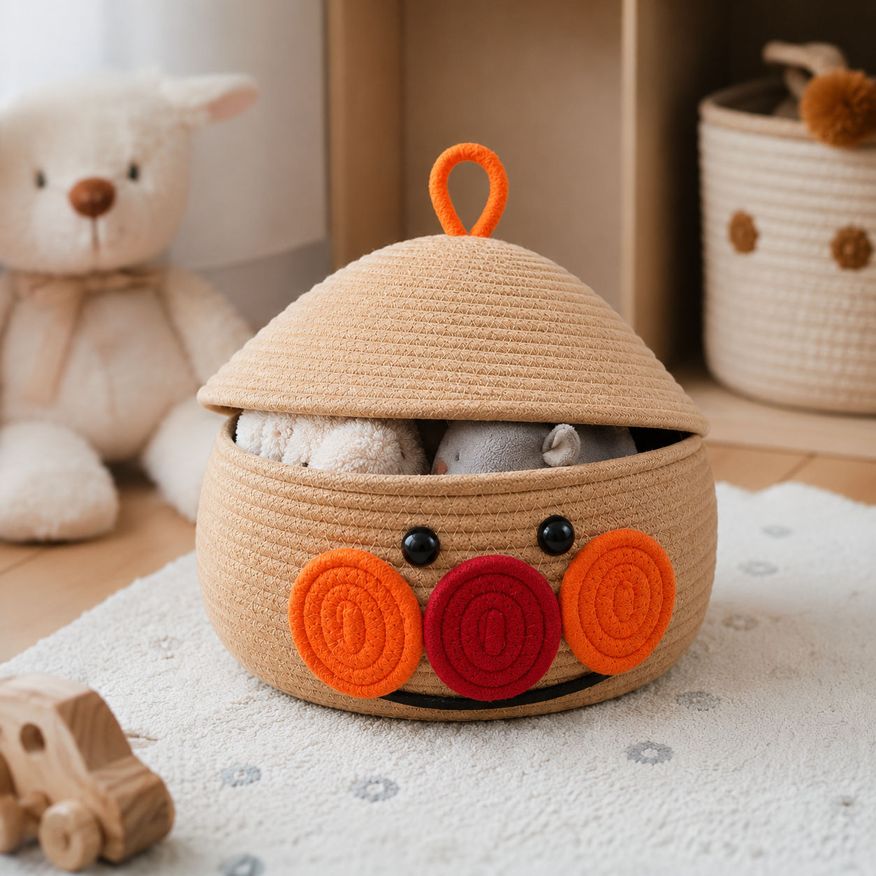 Cartoon Cotton Holder for Eco-Friendly Organizer